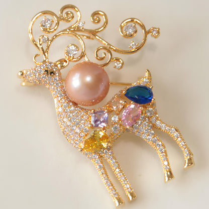 Golden Elk Brooch