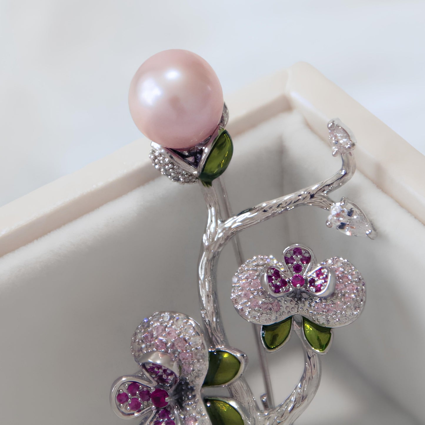 Plum Blossom Pearl Brooch