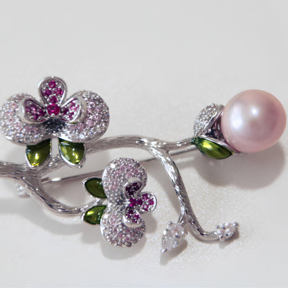 Plum Blossom Pearl Brooch