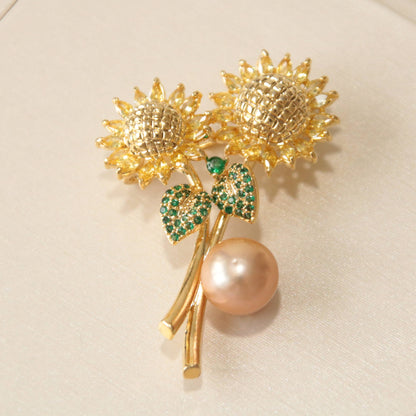 Sunflower Pearl brooch