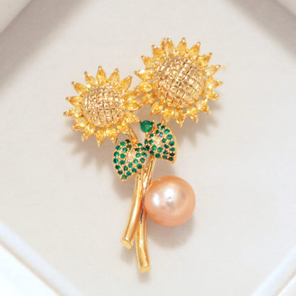 Sunflower Pearl brooch