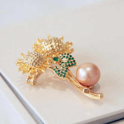 Sunflower Pearl brooch