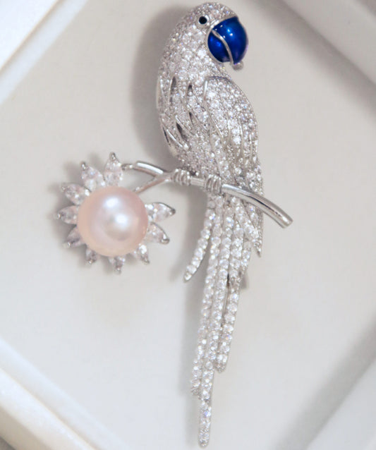 Parrot Pearl Brooch