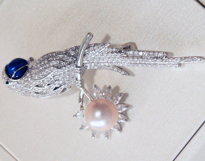 Parrot Pearl Brooch