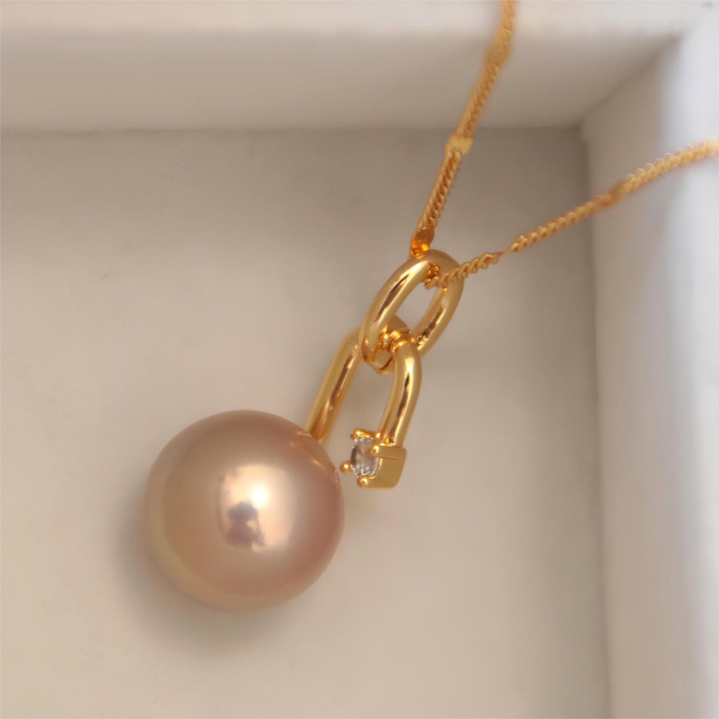 Geometric Pearl Pendant