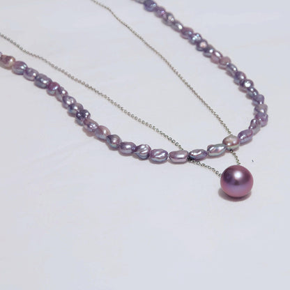 Fuchsia pearl pendant