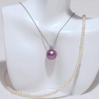 Fuchsia pearl pendant