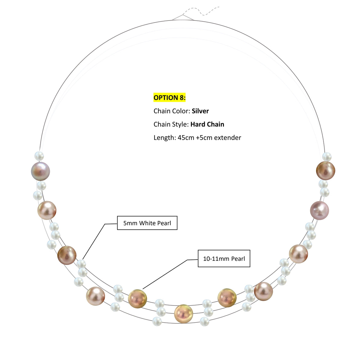 Scattered Colorful Pearl Necklace | Choose Your Pearls