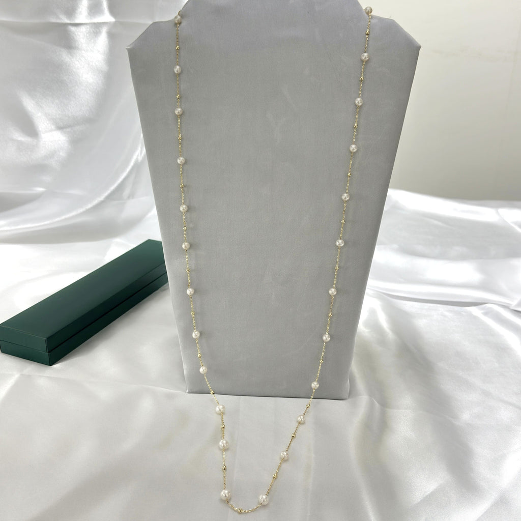 95 cm freshwater pearl necklace designed for long or doubled layered styling.

