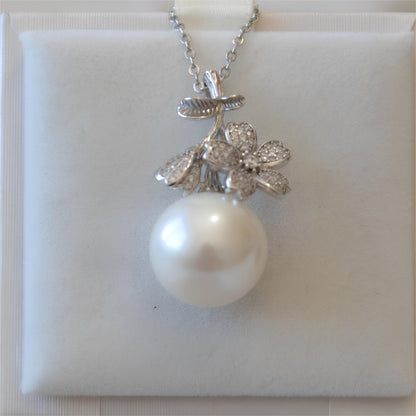 Cherry Flower White Pearl Pendant - Tricky Lucky