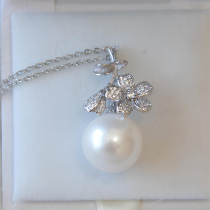 Cherry Flower White Pearl Pendant - Tricky Lucky