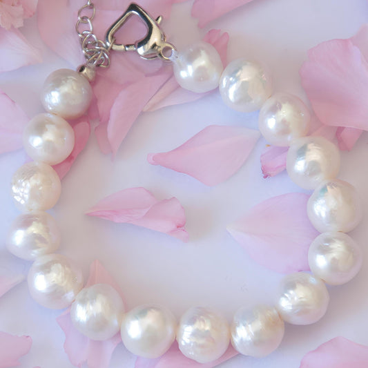 Cold Blue Ruffled Pearls Bracelet - Tricky Lucky