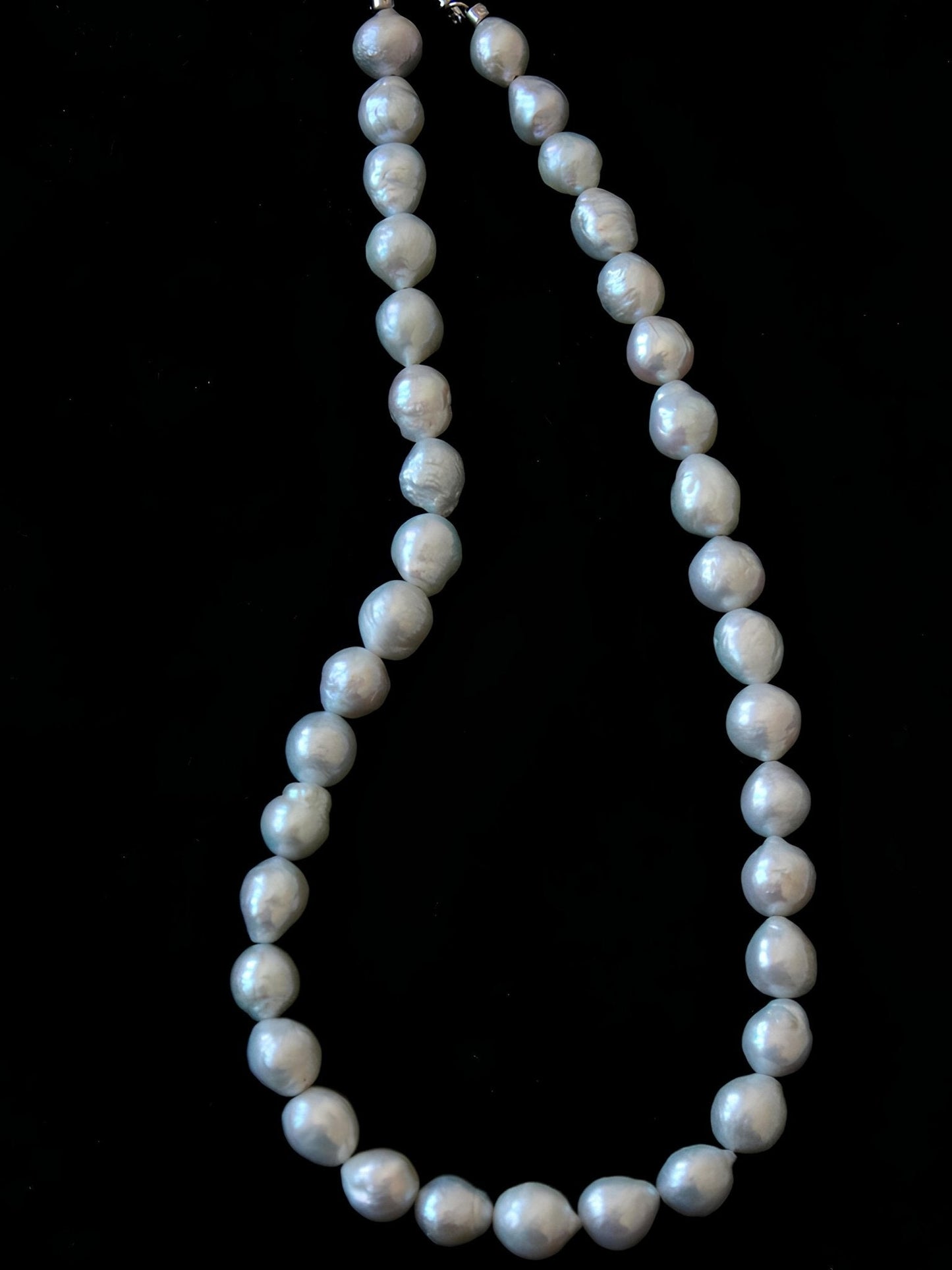 Cold Blue White Baroque Necklace - Tricky Lucky