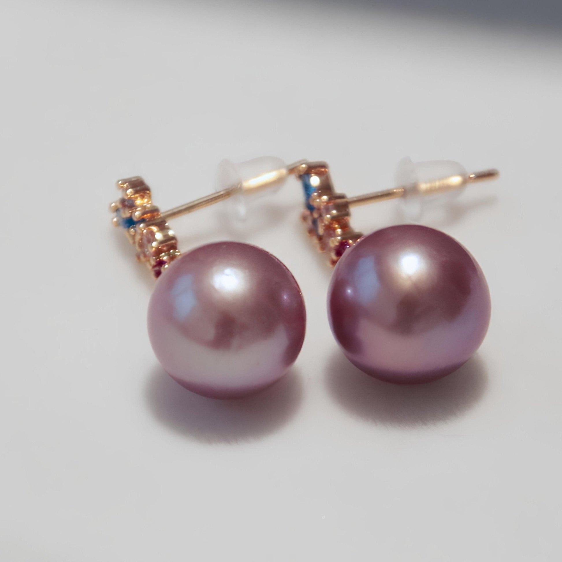 Coloured Gemstone Pearl Earrings - Tricky Lucky