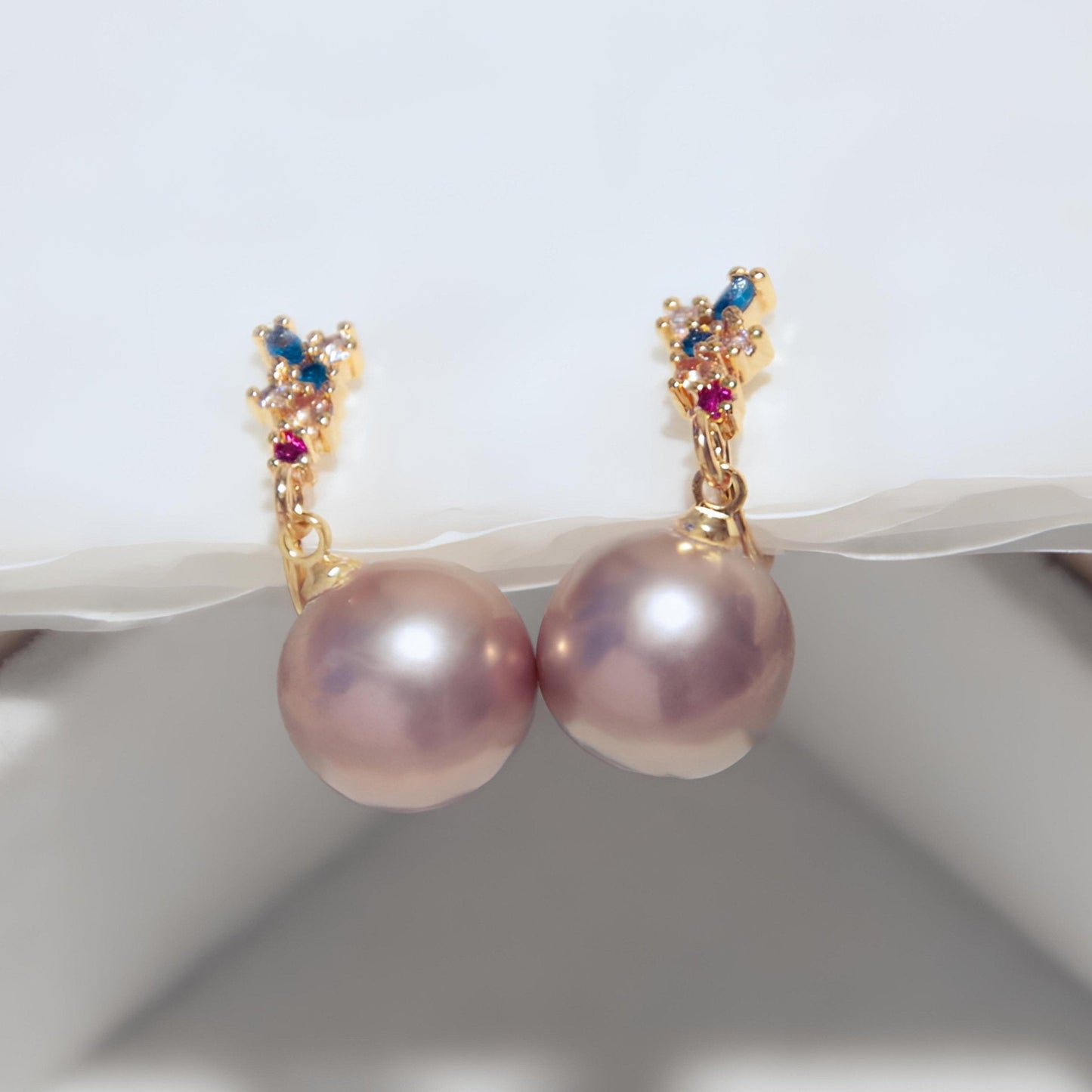 Coloured Gemstone Pearl Earrings - Tricky Lucky