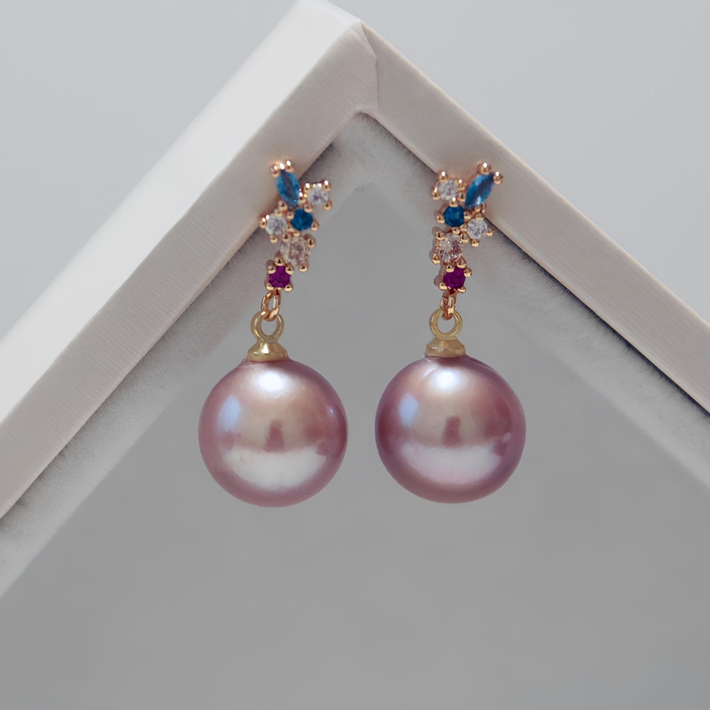 Coloured Gemstone Pearl Earrings - Tricky Lucky