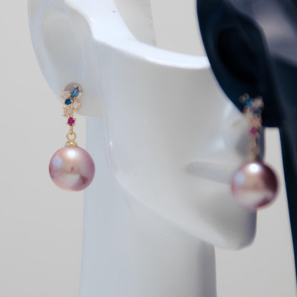 Coloured Gemstone Pearl Earrings - Tricky Lucky