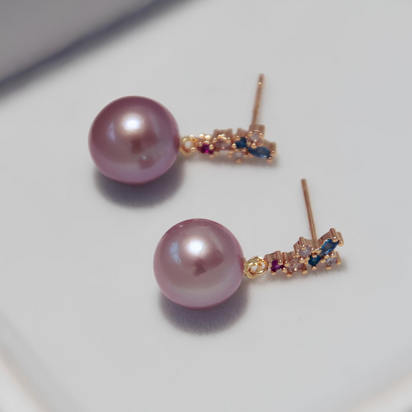 Coloured Gemstone Pearl Earrings - Tricky Lucky