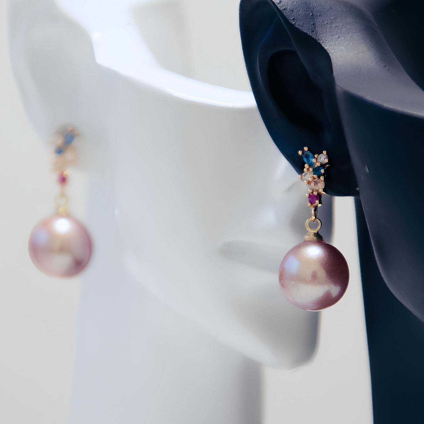 Coloured Gemstone Pearl Earrings - Tricky Lucky