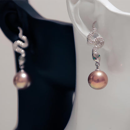 Dancing Snake Pearl Earrings - Tricky Lucky