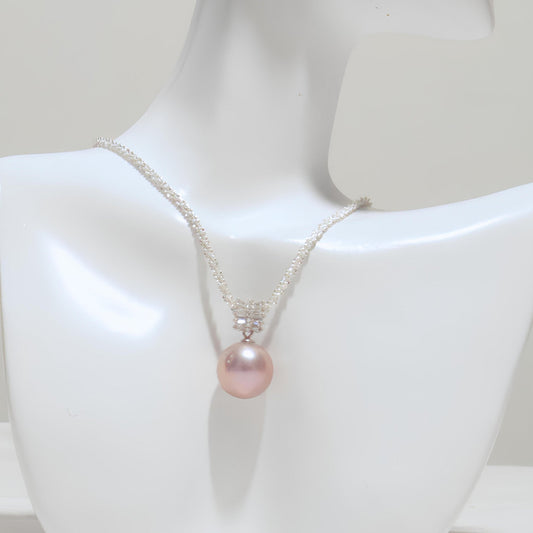 Diamond Bow Pearl Pendant - Tricky Lucky