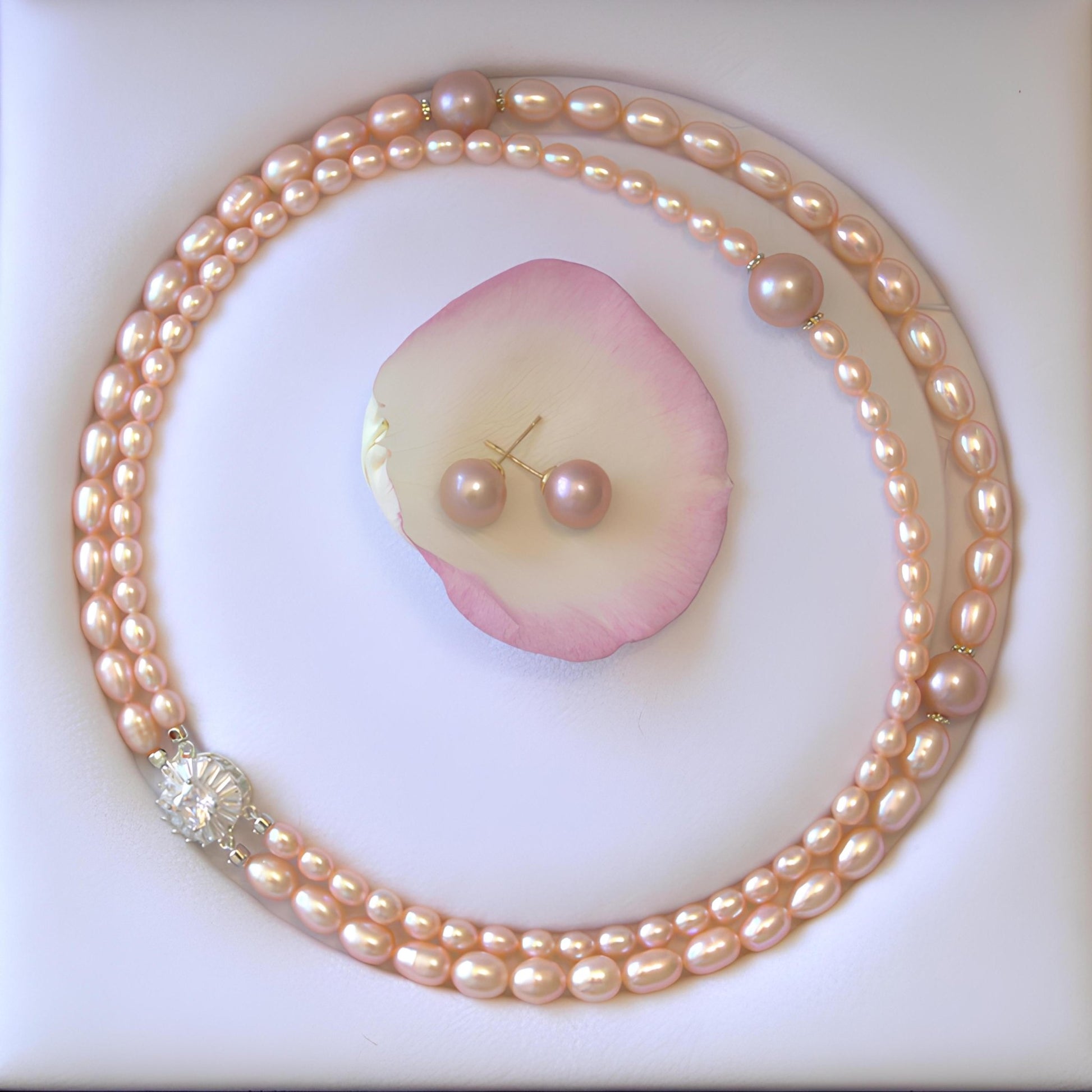 Double Orange Pearl Necklace - Tricky Lucky