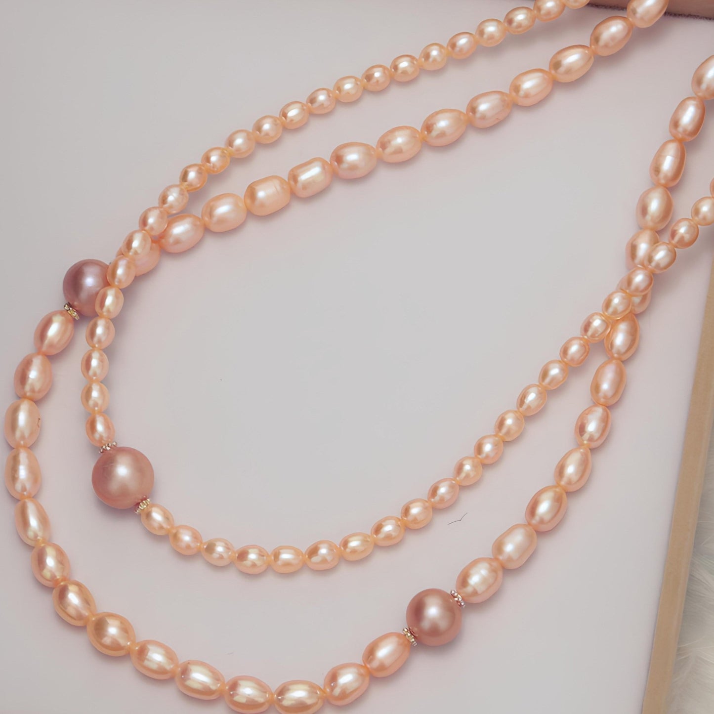 Double Orange Pearl Necklace - Tricky Lucky