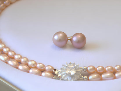 Double Orange Pearl Necklace - Tricky Lucky