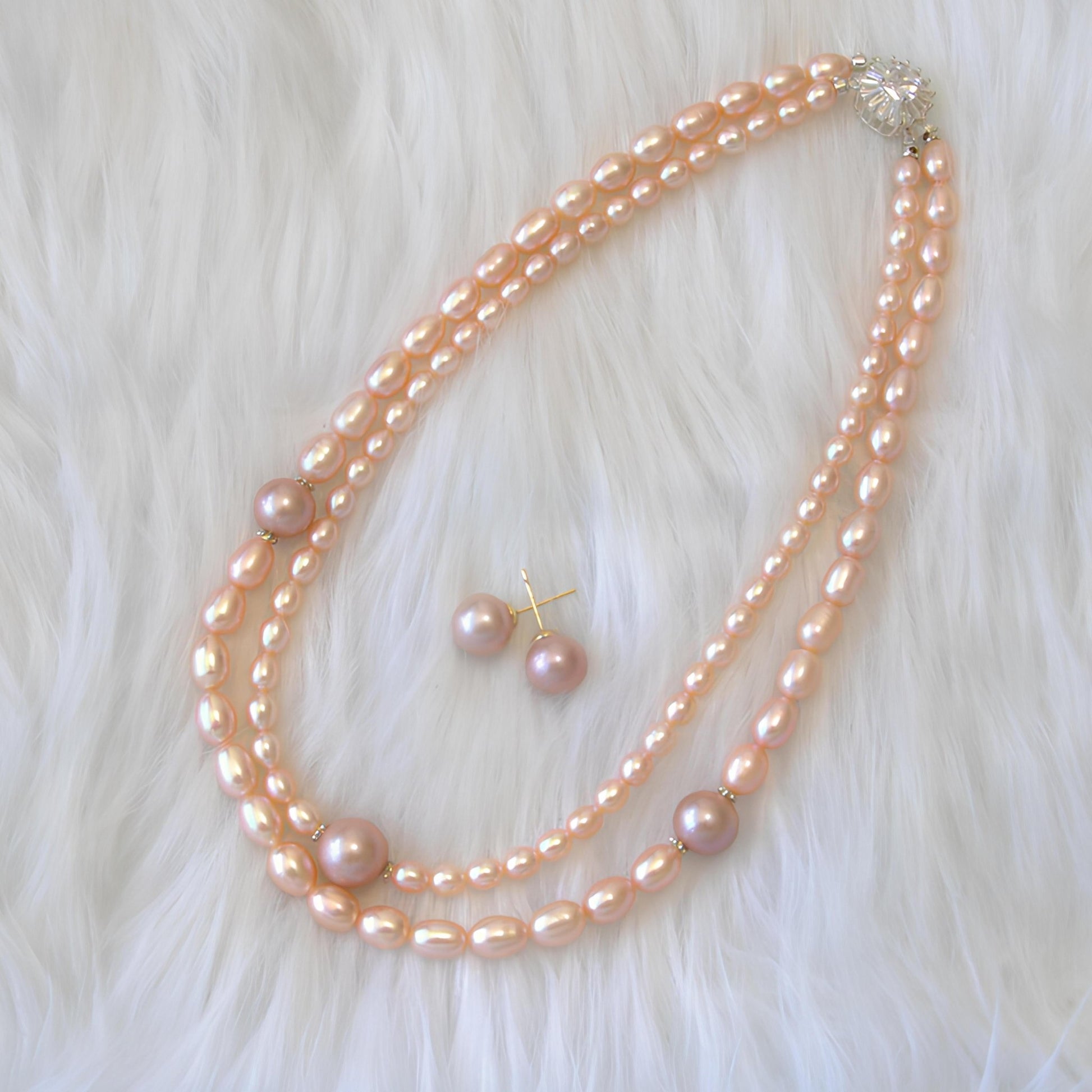 Double Orange Pearl Necklace - Tricky Lucky