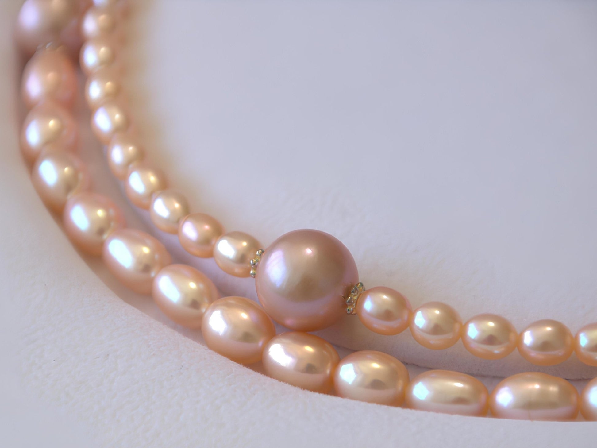 Double Orange Pearl Necklace - Tricky Lucky