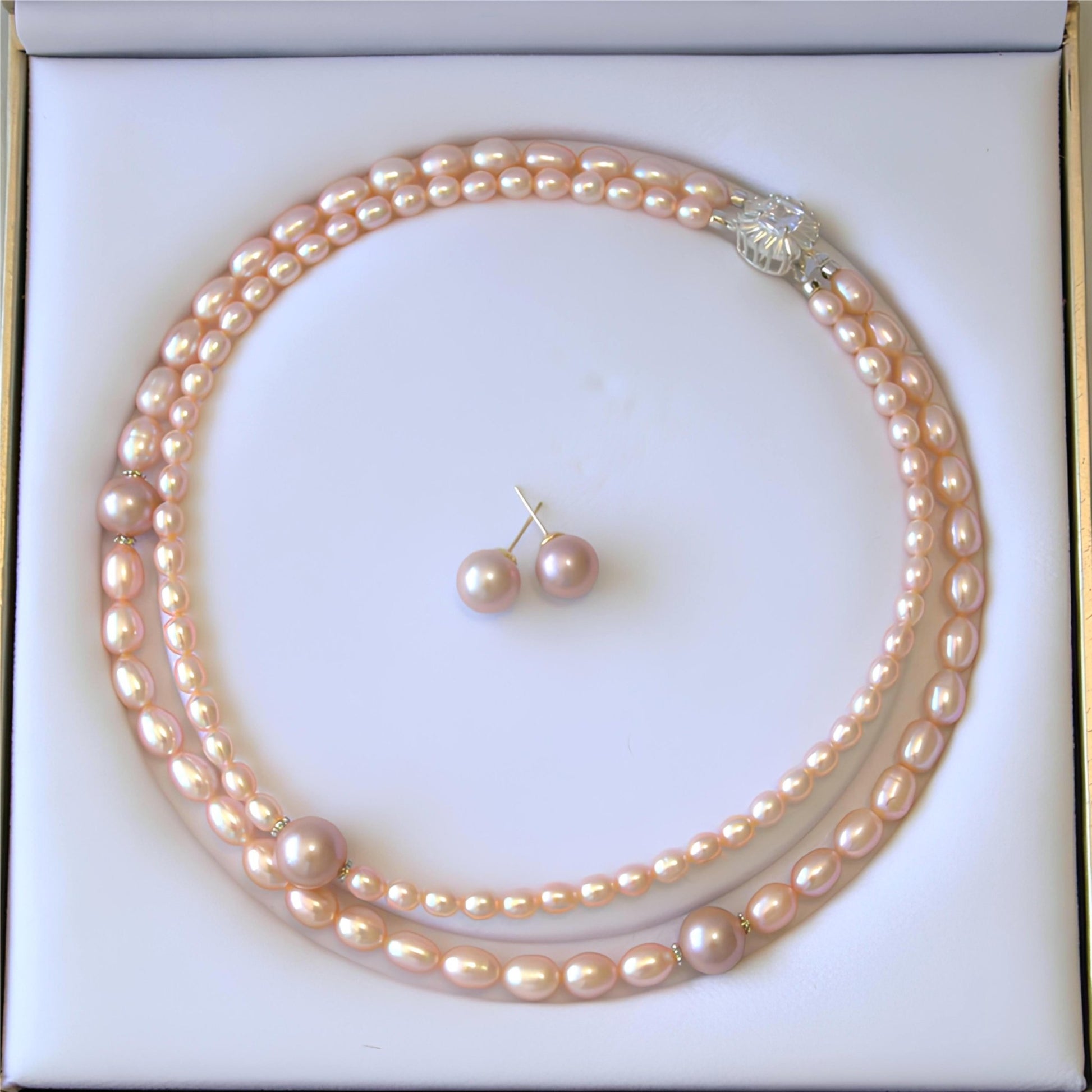 Double Orange Pearl Necklace - Tricky Lucky