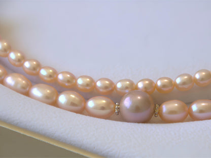 Double Orange Pearl Necklace - Tricky Lucky