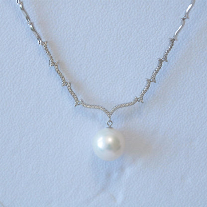 Elegent White Pearl Necklace - Tricky Lucky