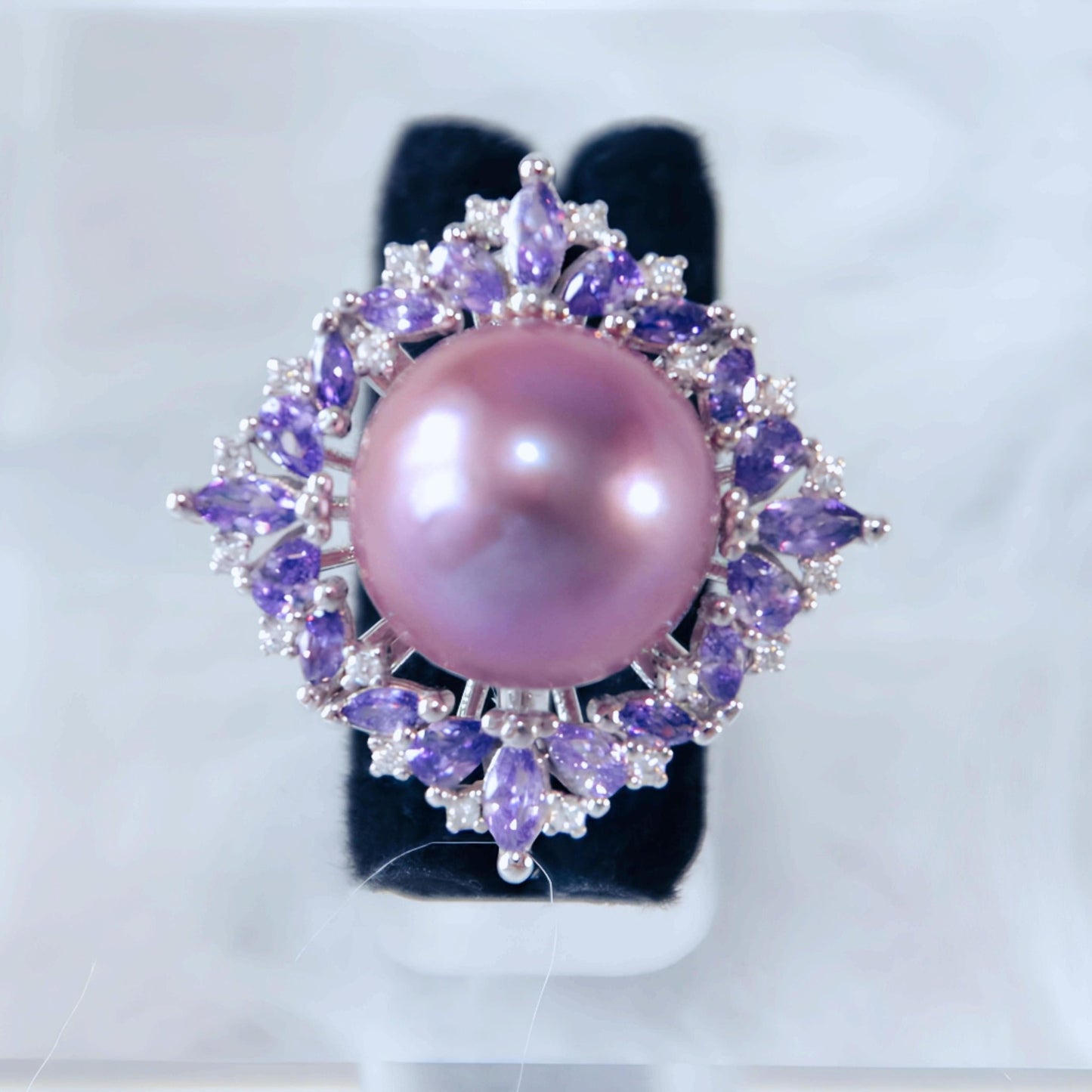 Flower Purple Pearl Ring - Tricky Lucky