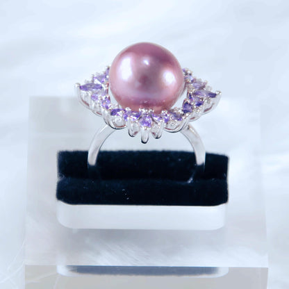 Flower Purple Pearl Ring - Tricky Lucky