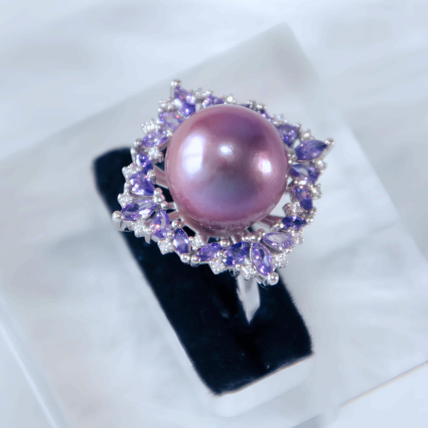 Flower Purple Pearl Ring - Tricky Lucky