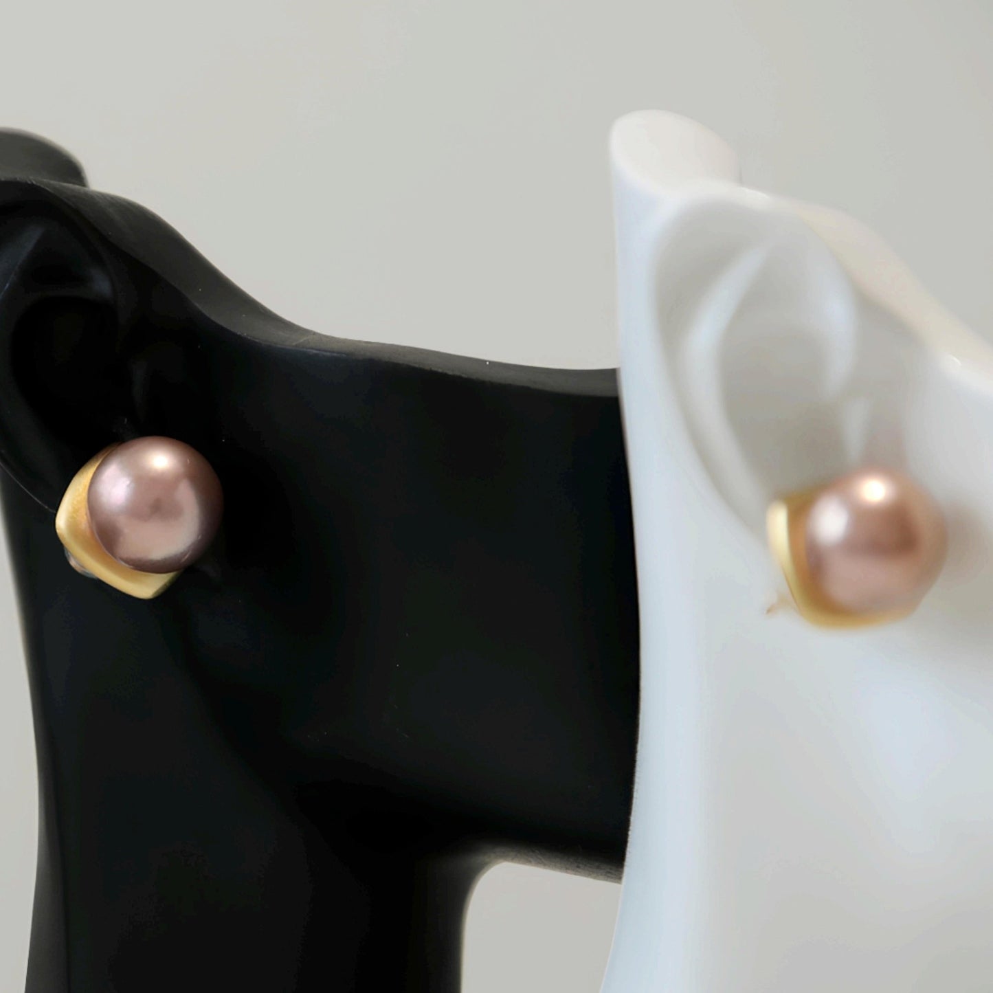 Frosted Stud Pearl Earrings - Tricky Lucky