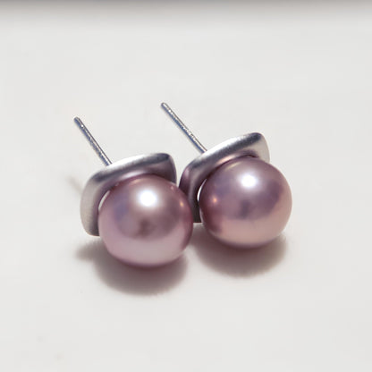 Frosted Stud Pearl Earrings - Tricky Lucky