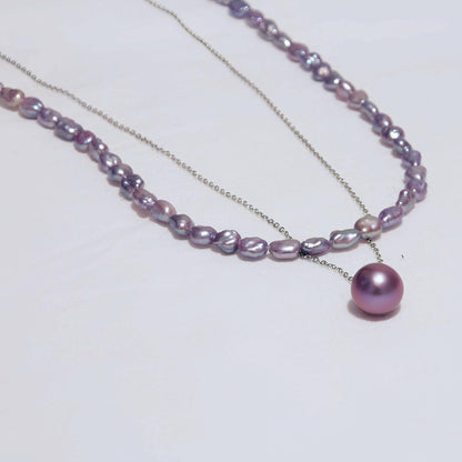 Fuchsia pearl pendant - Tricky Lucky