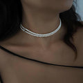 Elegant double-strand freshwater pearl necklace with a refined silhouette.