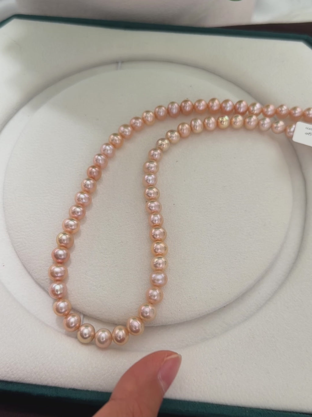 Elegant Metallic Orange 7.5mm Freshwater Pearl Necklace
