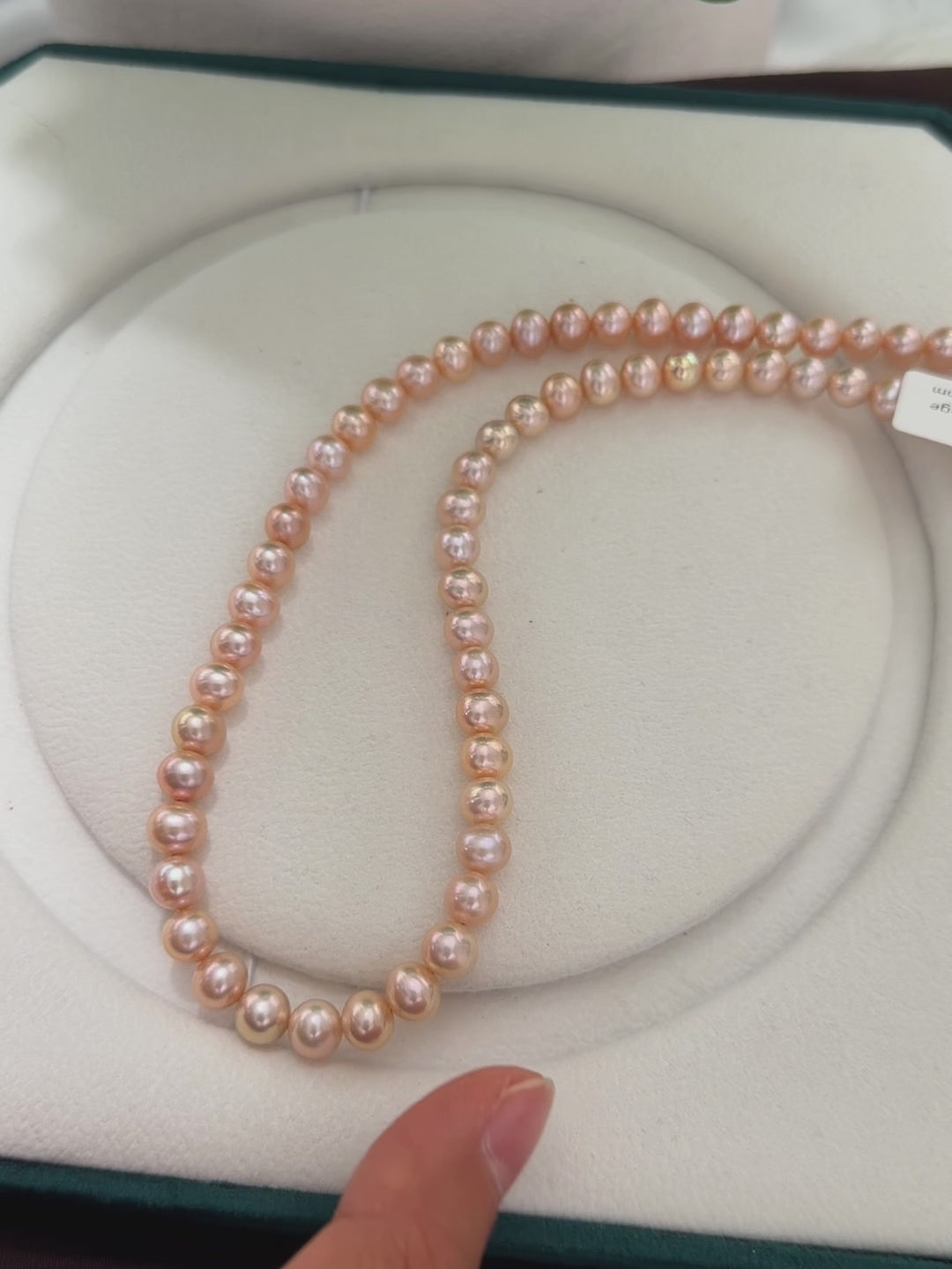 Elegant Metallic Orange 7.5mm Freshwater Pearl Necklace