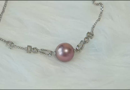 Punk Purple Pearl Necklace