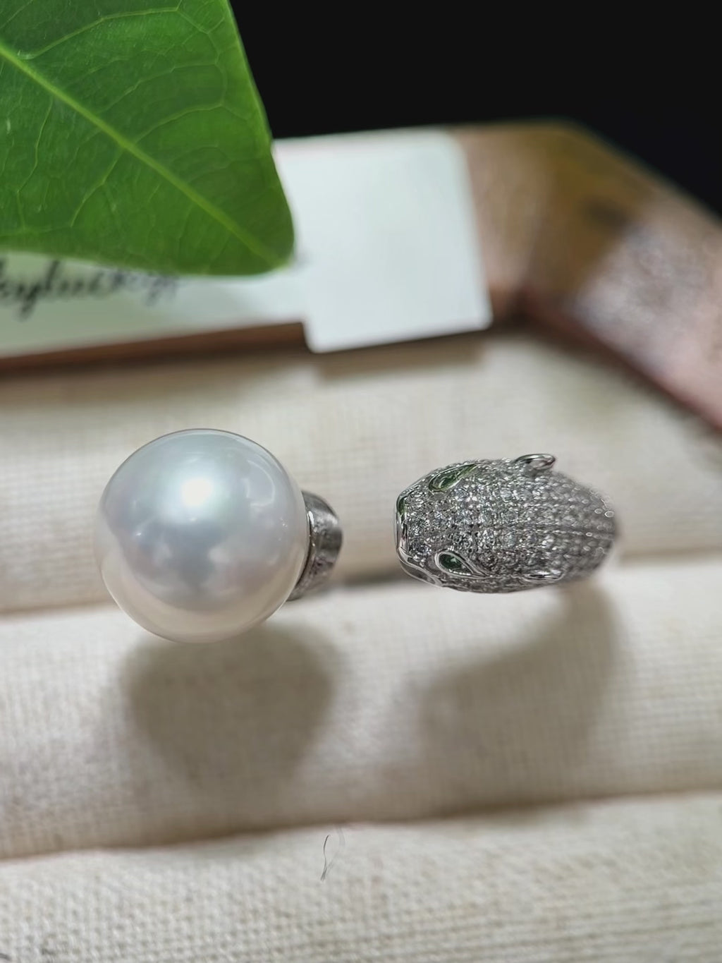 Near-round 11.4 mm natural freshwater pearl ring.