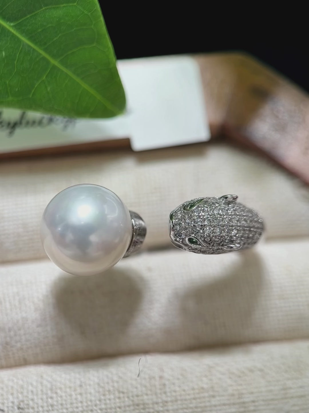 Near-round 11.4 mm natural freshwater pearl ring.