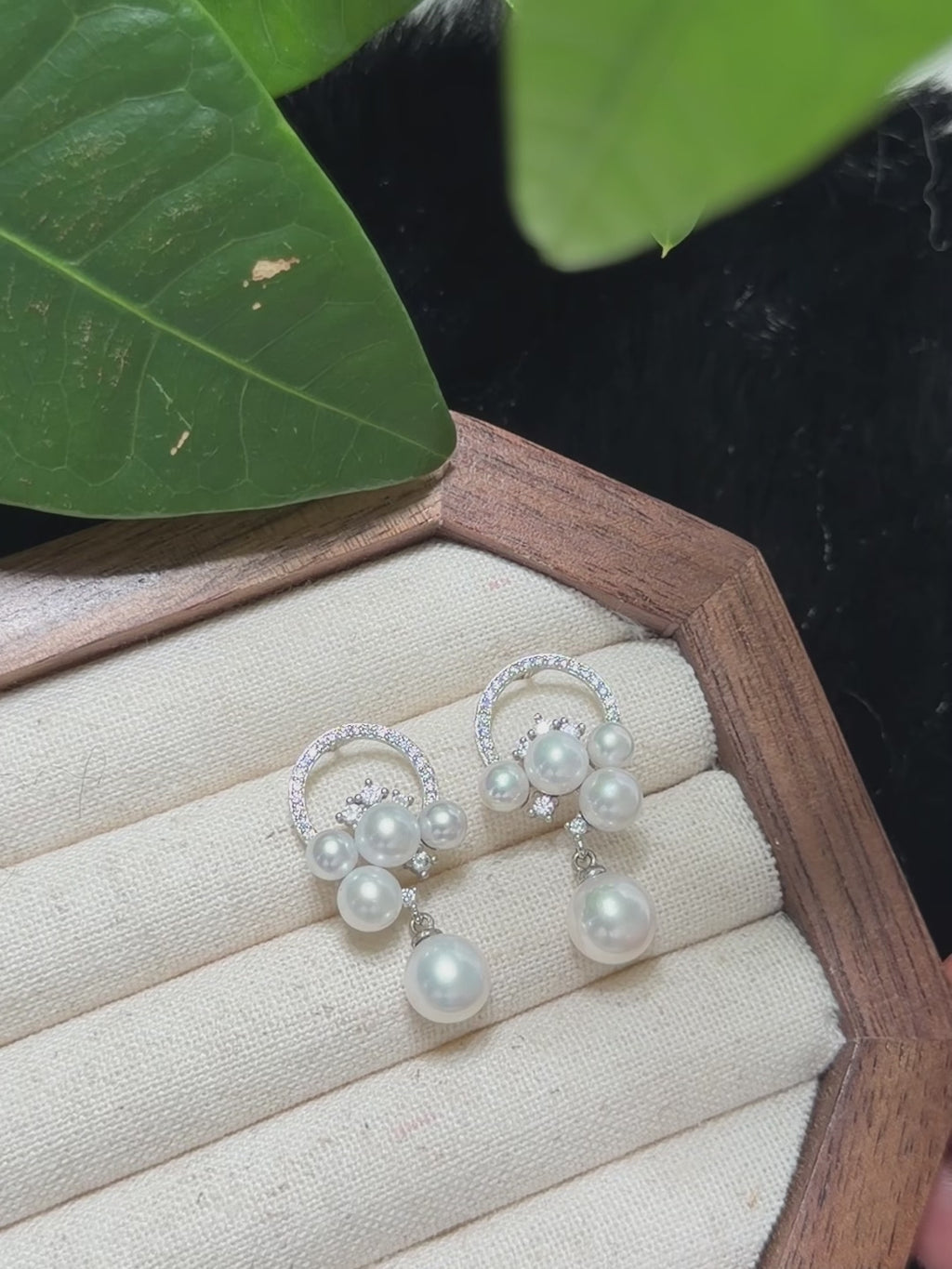 Sparkling Multi-Pearl Cluster Drop Earrings