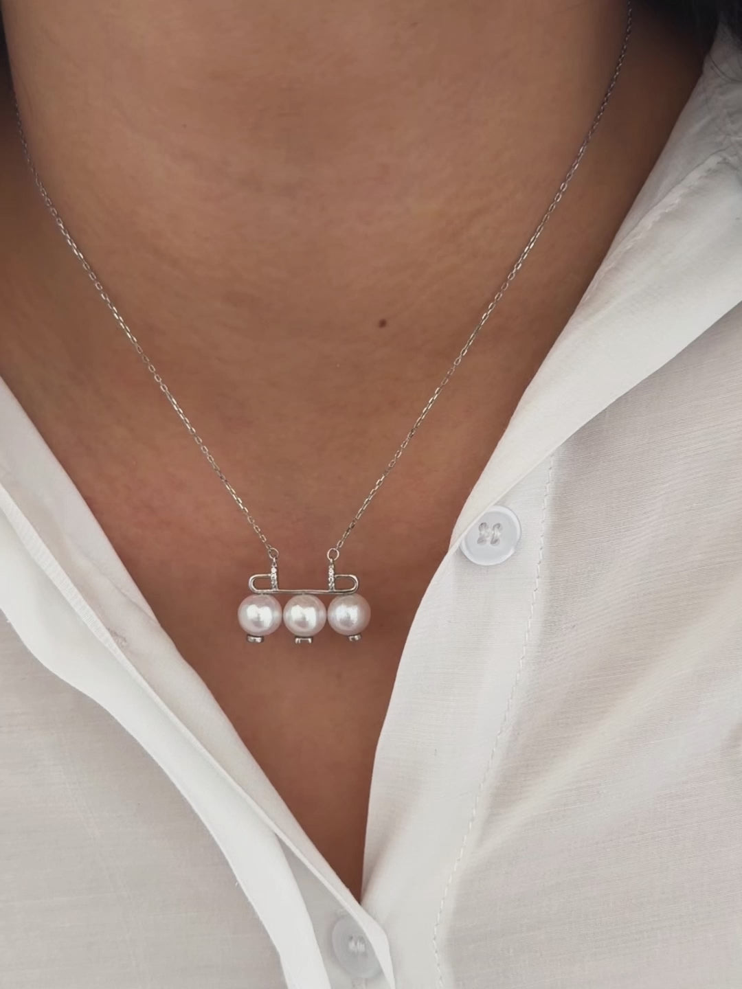 Triple Pink Halo Pearl Pendant Necklace