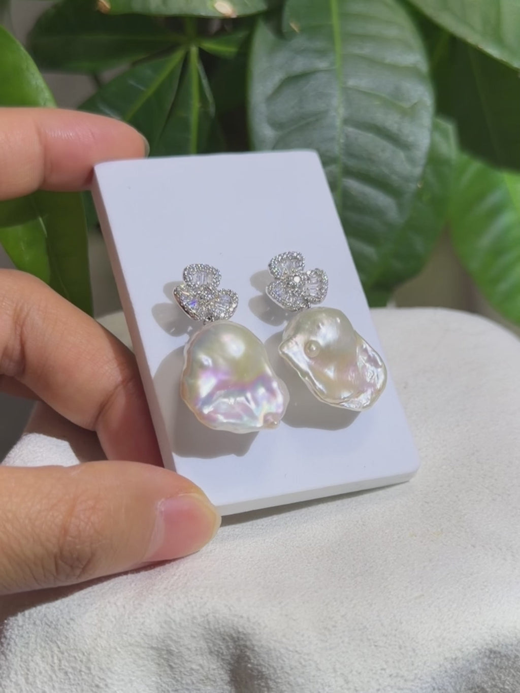 Lucky Charm 20mm White Baroque Pearl Drop Earrings
