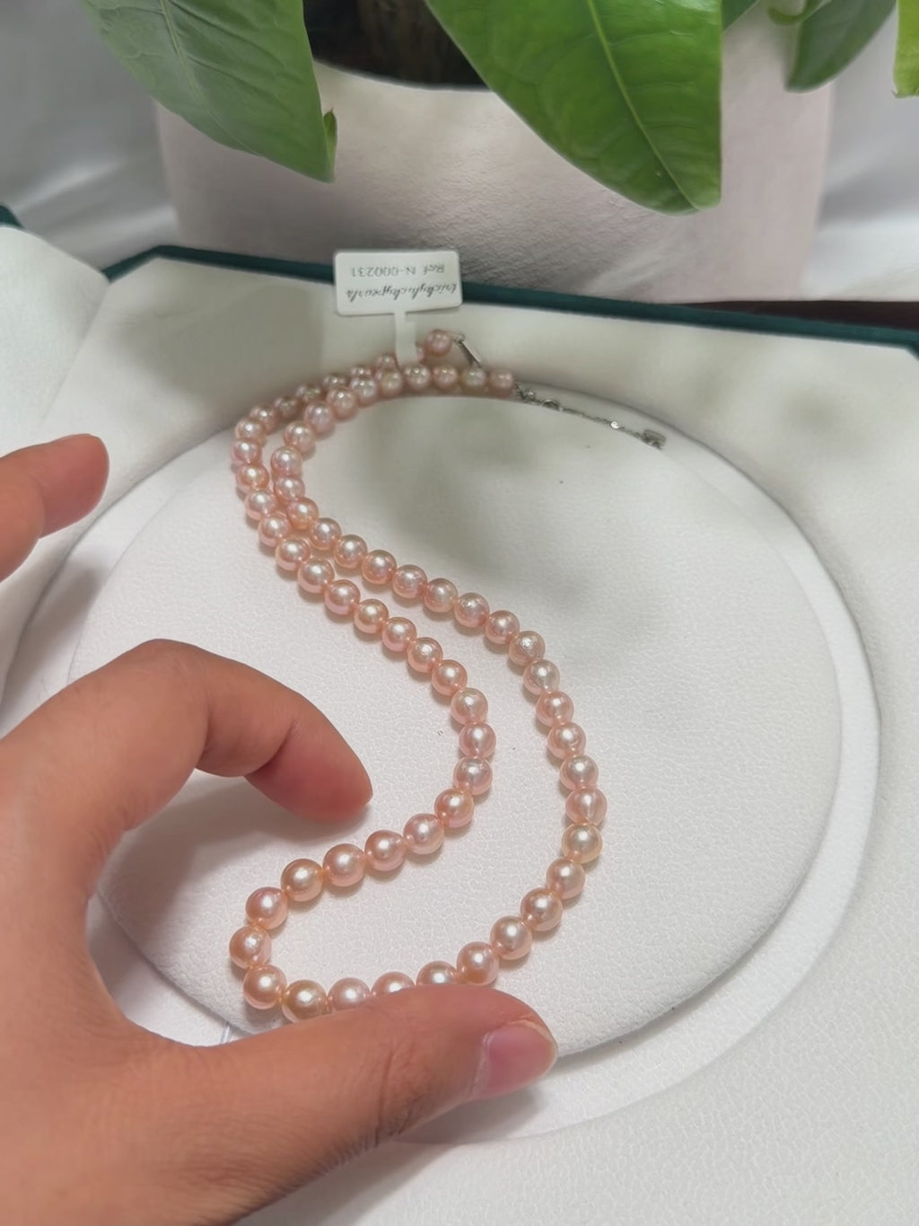 Elegant Iridescent Orange 6.5mm Freshwater Pearl Necklace